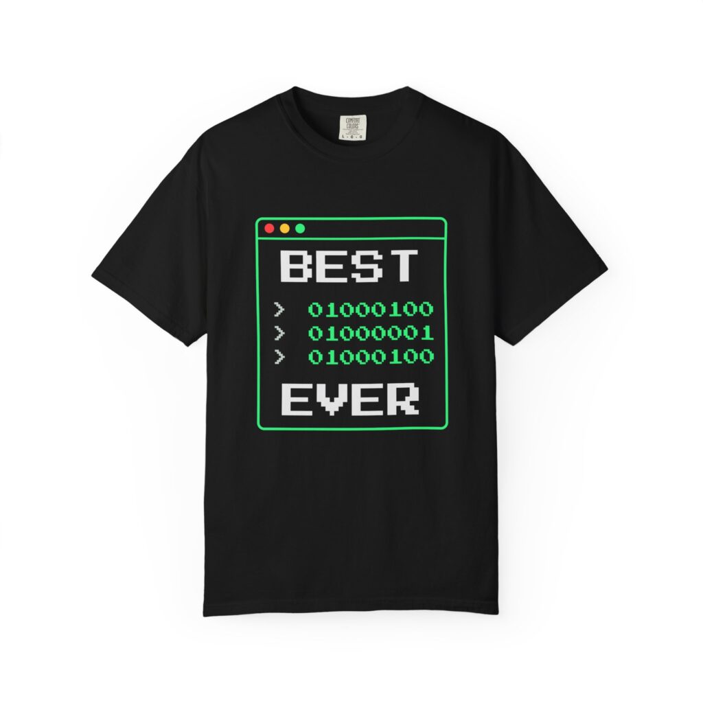 Best Dad Ever T-shirt in Black, front view