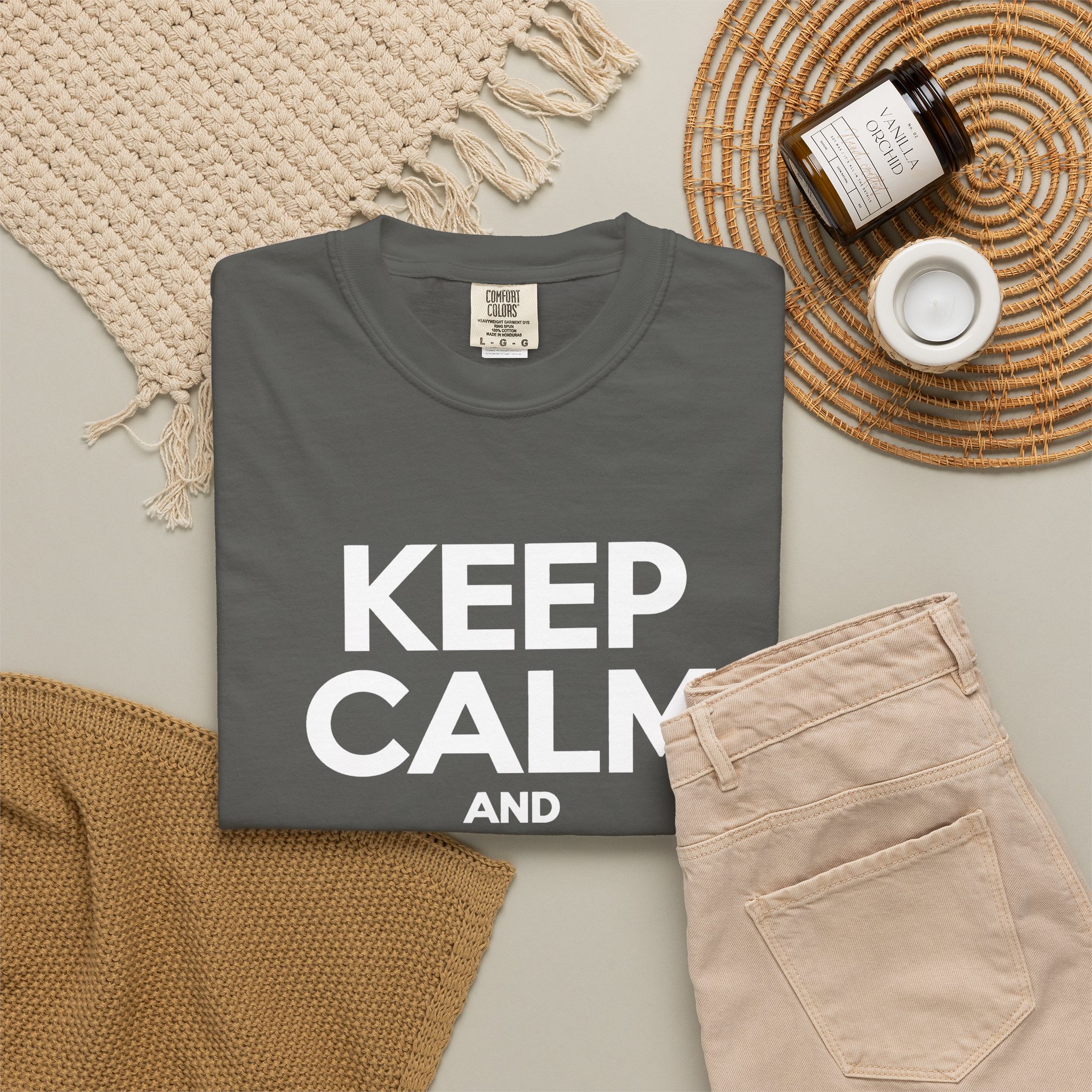 Keep Calm and Take a Break T-shirt in Pepper, folded 2
