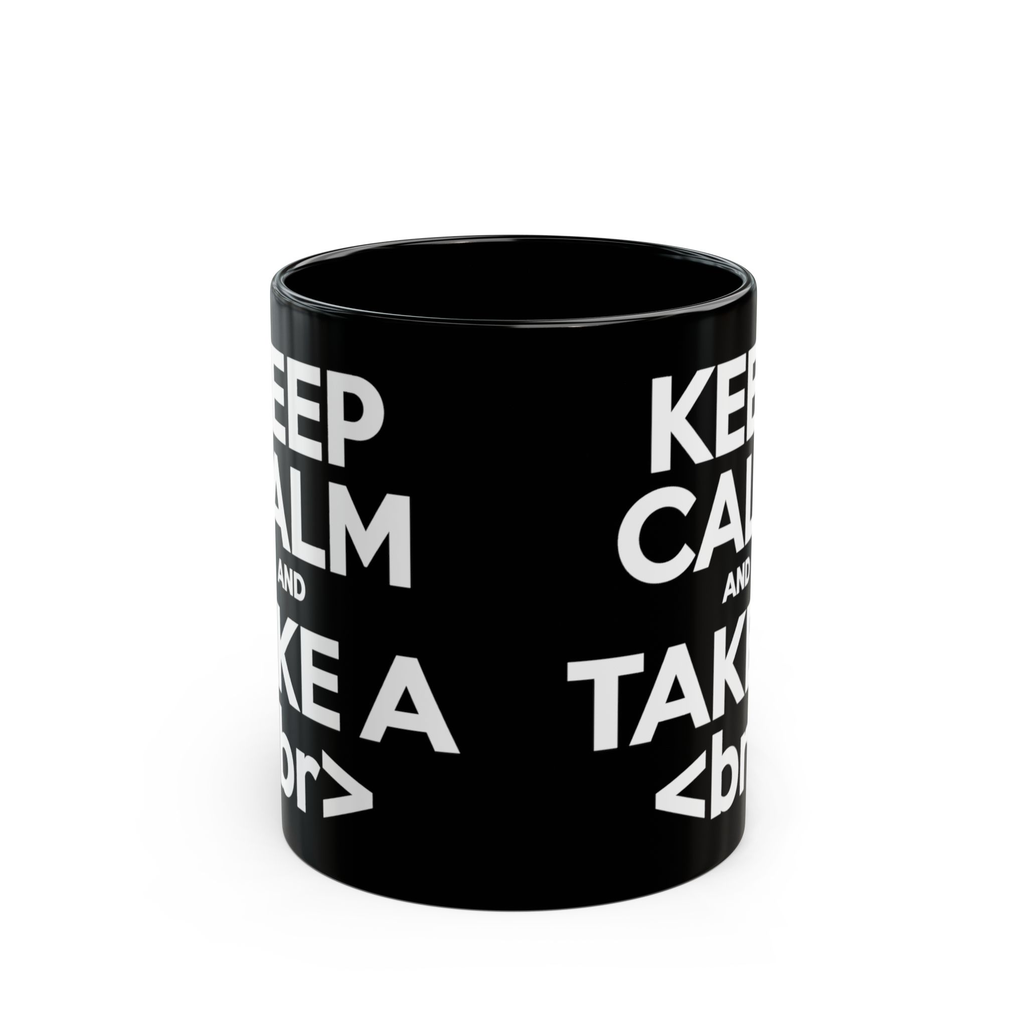 Keep Calm and Take a Break black mug, 11 oz, front view