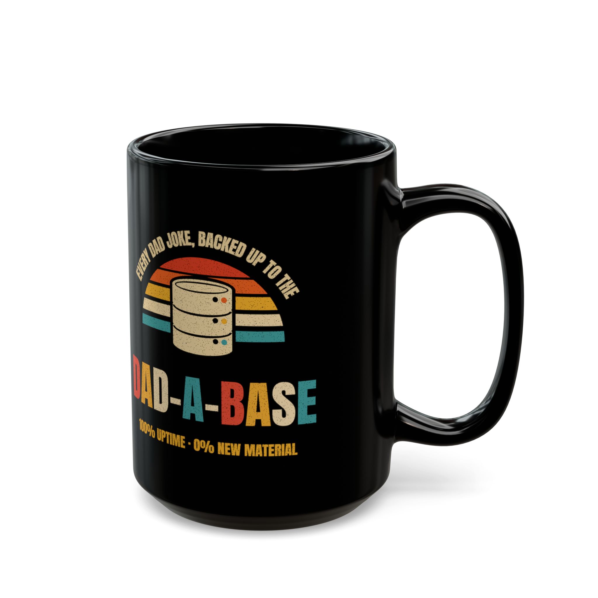 Dad-a-Base black mug, 15 oz, right side