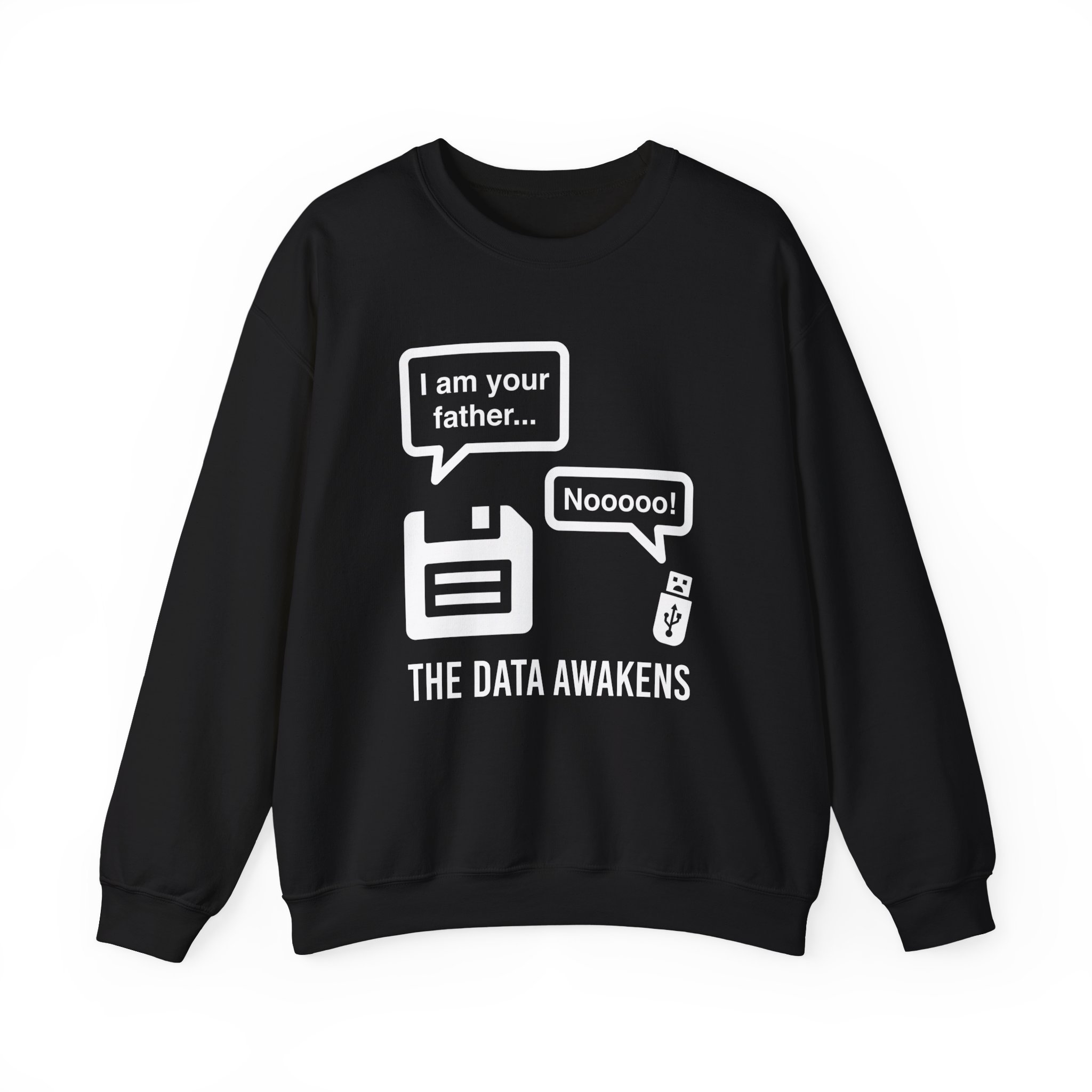 The Data Awakens crewneck sweatshirt in Black, front view