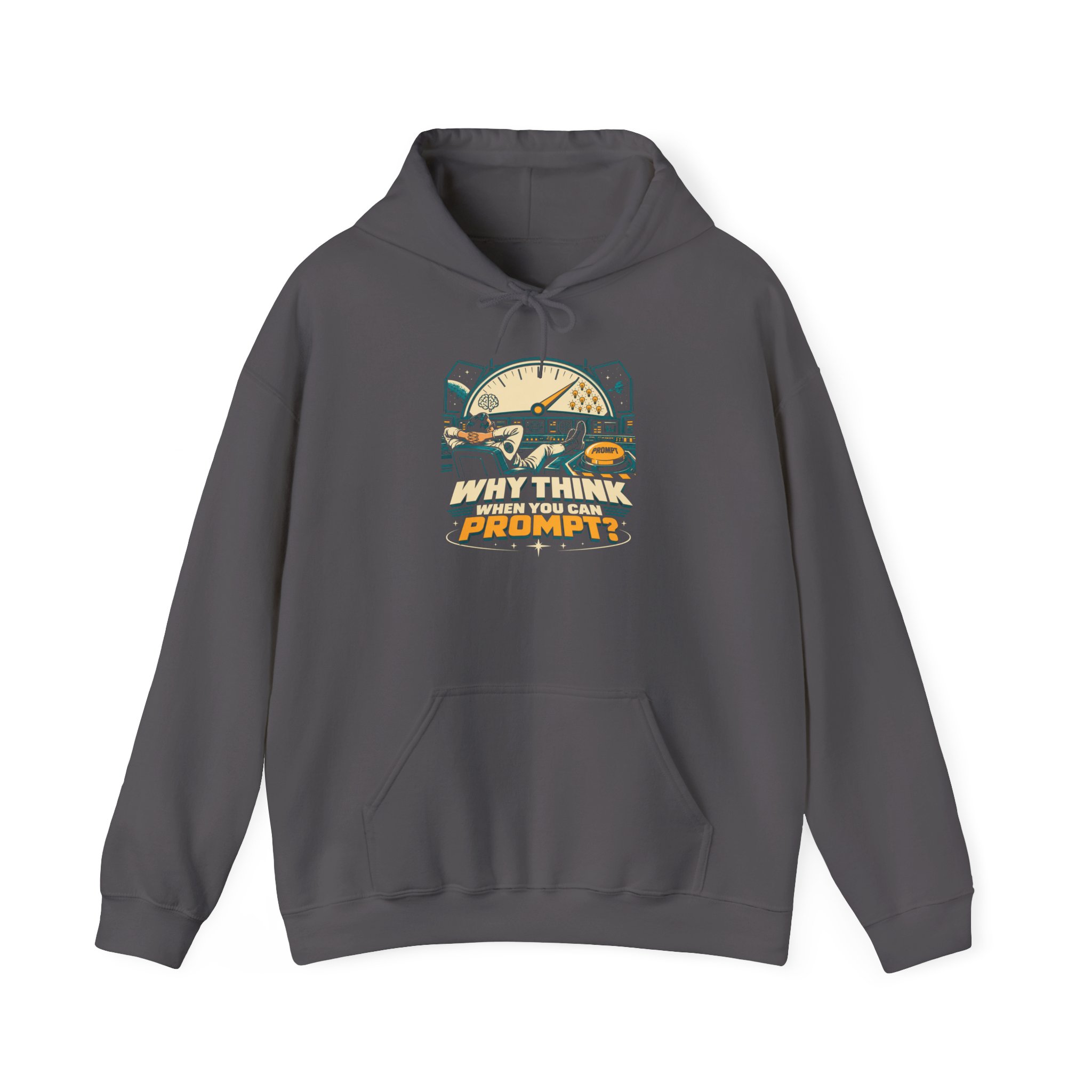 Prompt Mission Control hoodie in Charcoal, front view