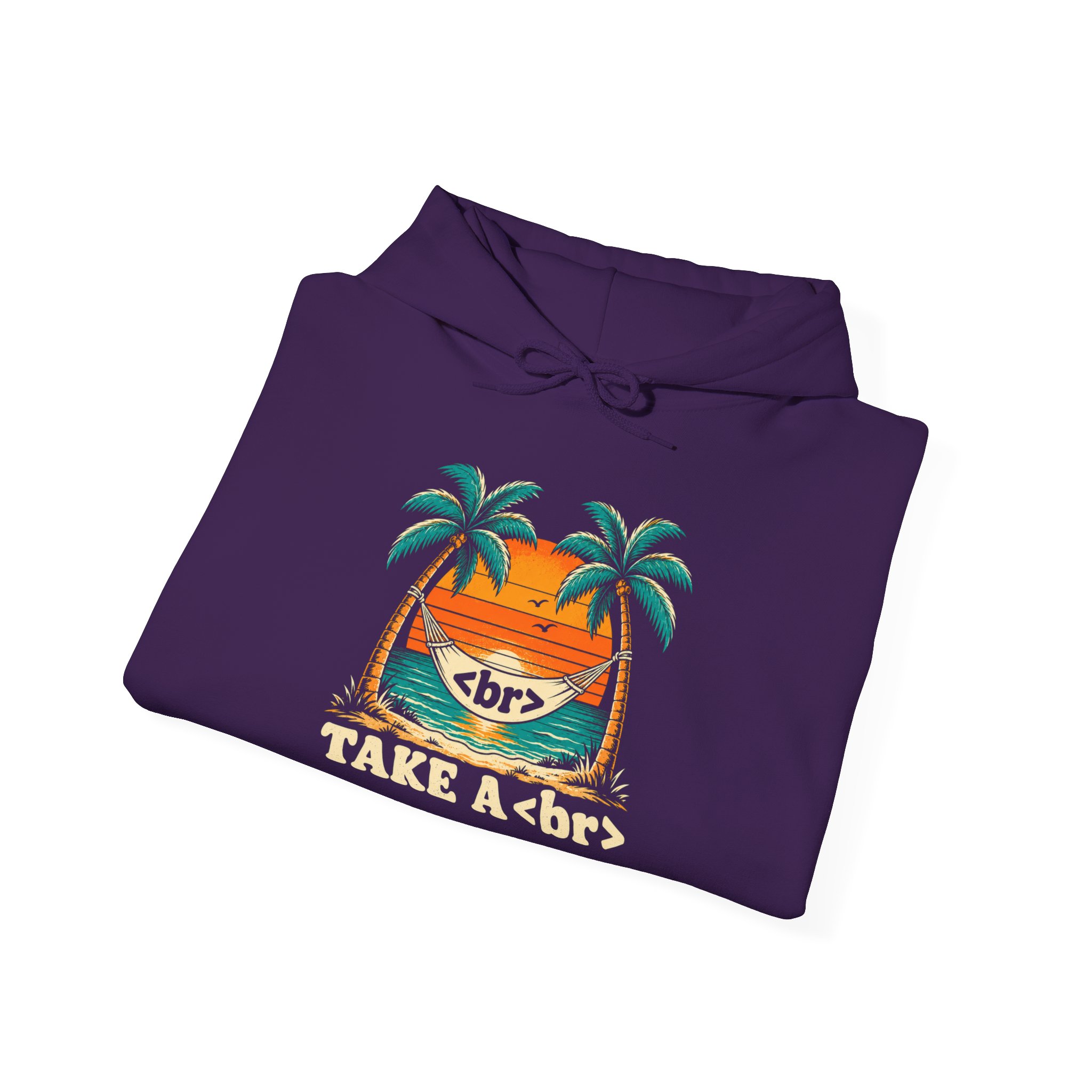 Take a Break Hammock hoodie in Purple, folded