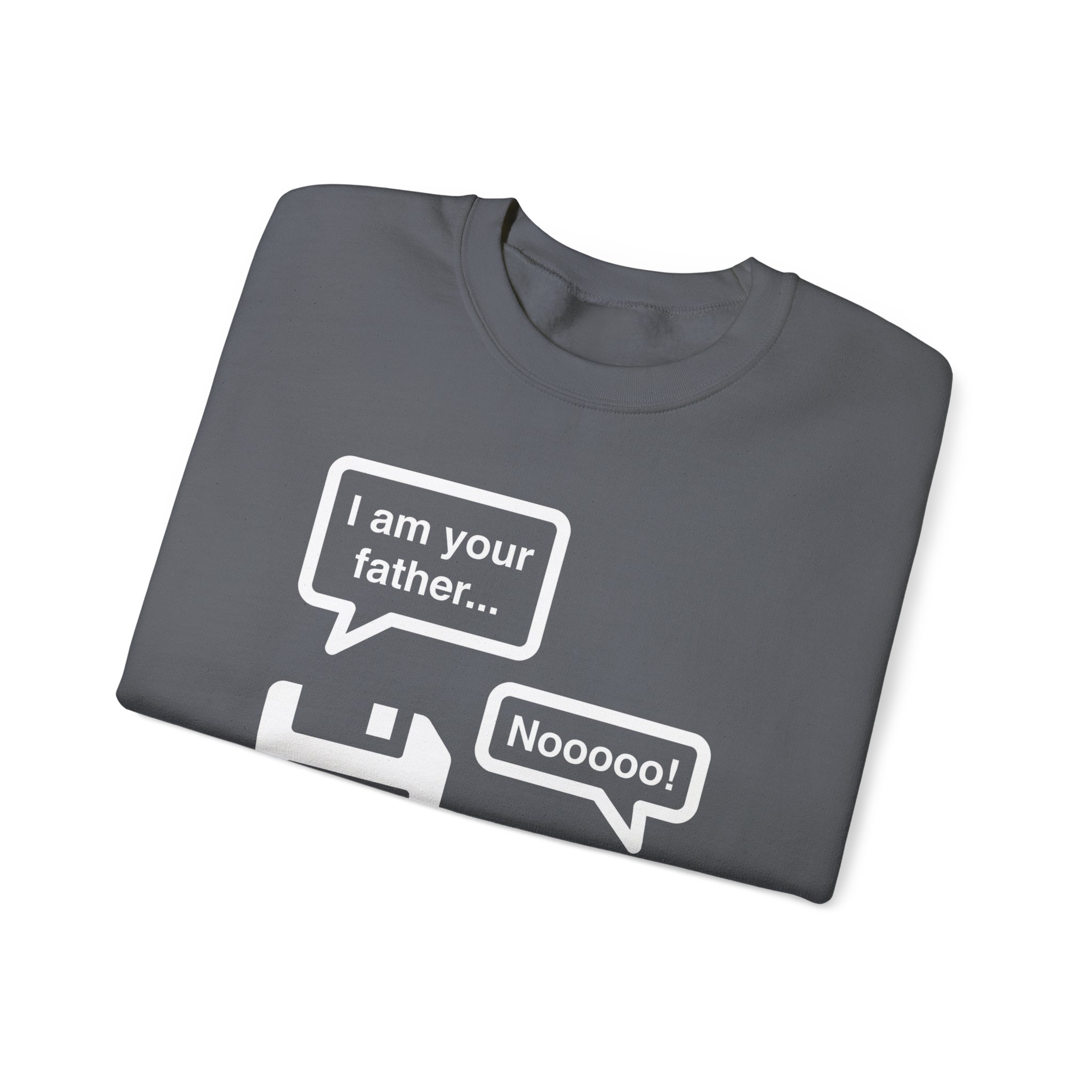 The Data Awakens crewneck sweatshirt in Charcoal, folded