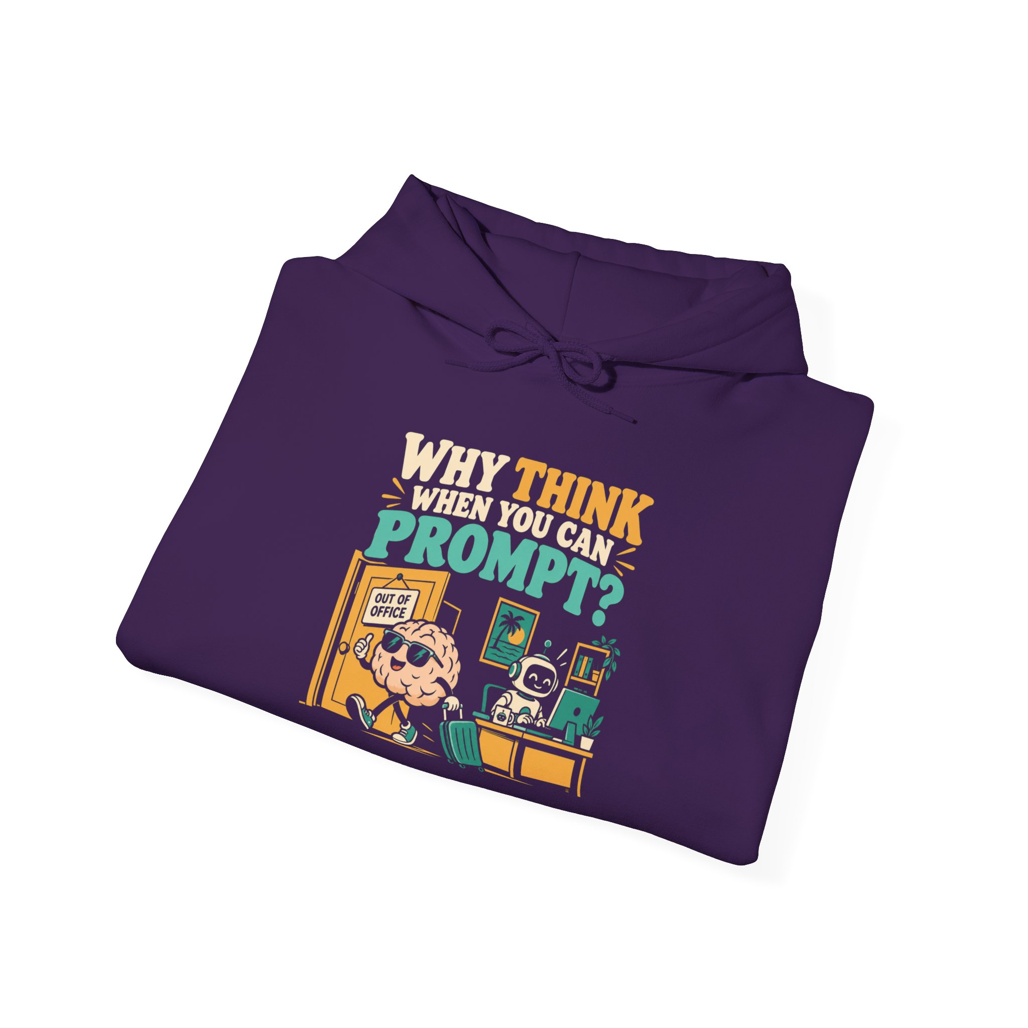 Prompt Out of Office hoodie in Purple, folded