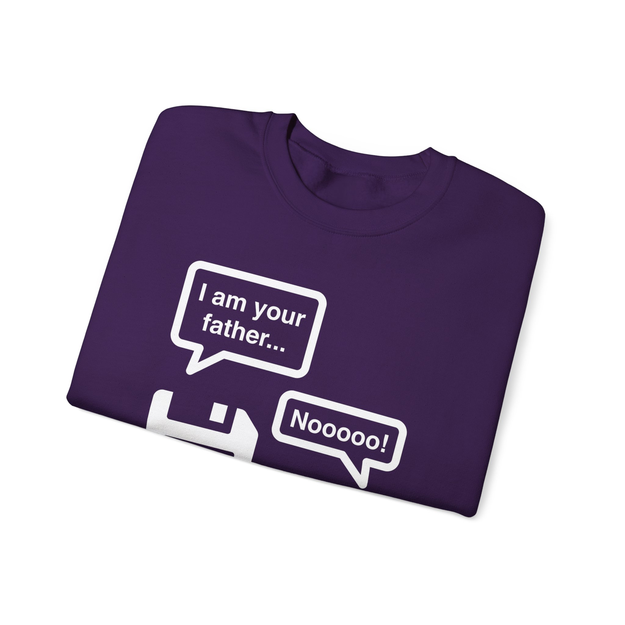 The Data Awakens crewneck sweatshirt in Purple, folded