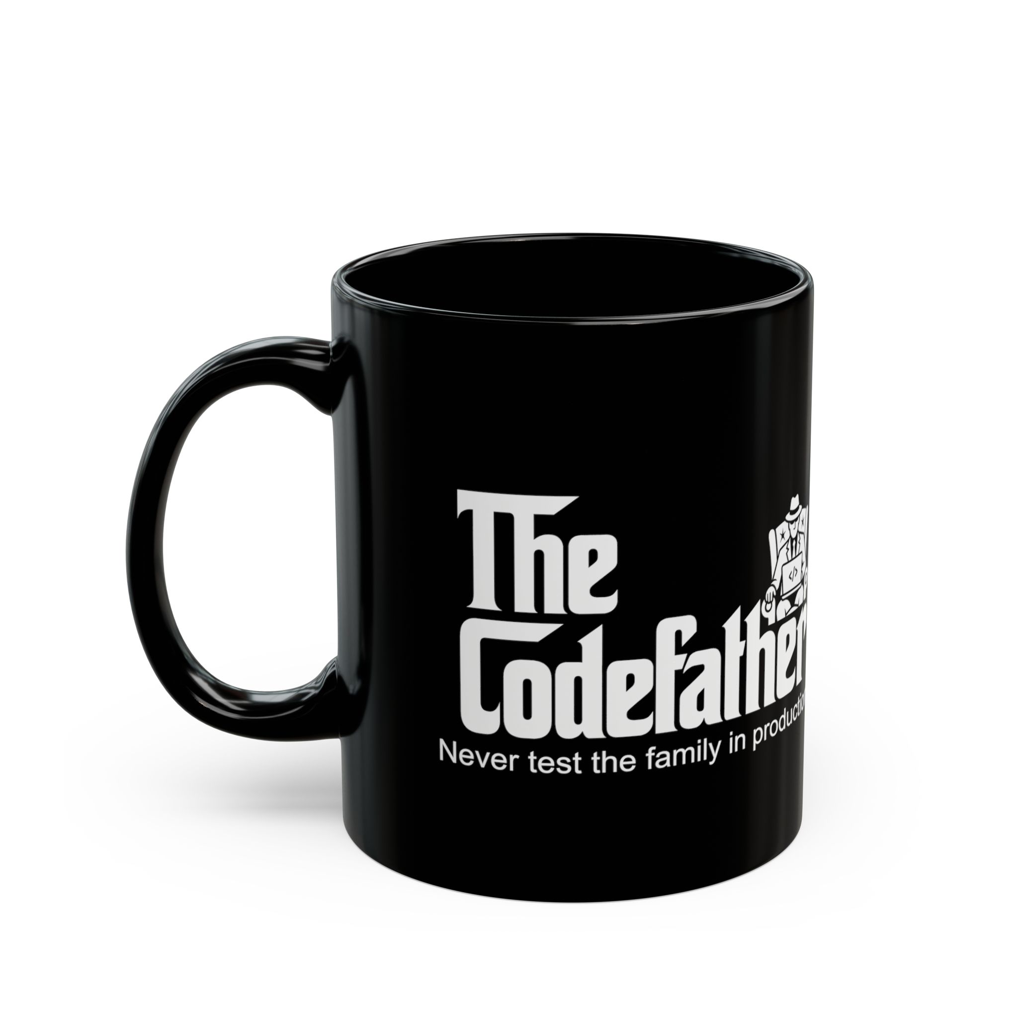 The Codefather black mug, 11 oz, left side