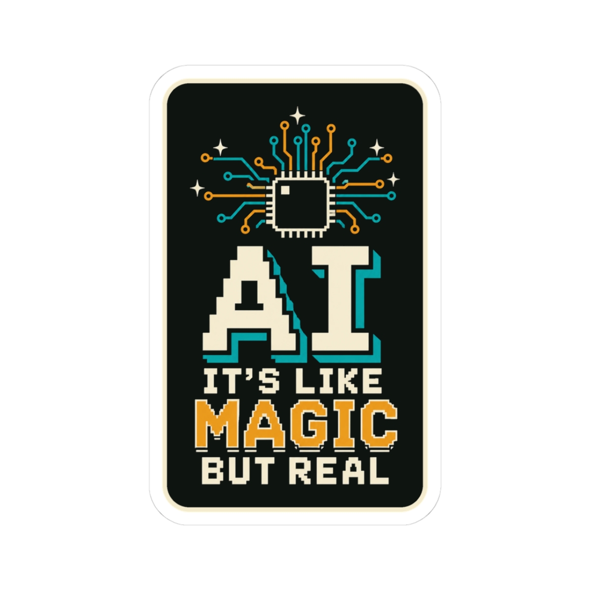 AI Magic Chip sticker, 3 inch, front view