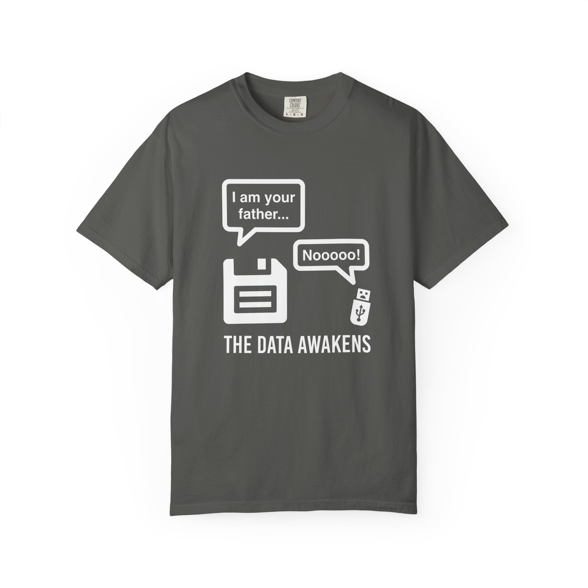 The Data Awakens T-shirt in Pepper, front view