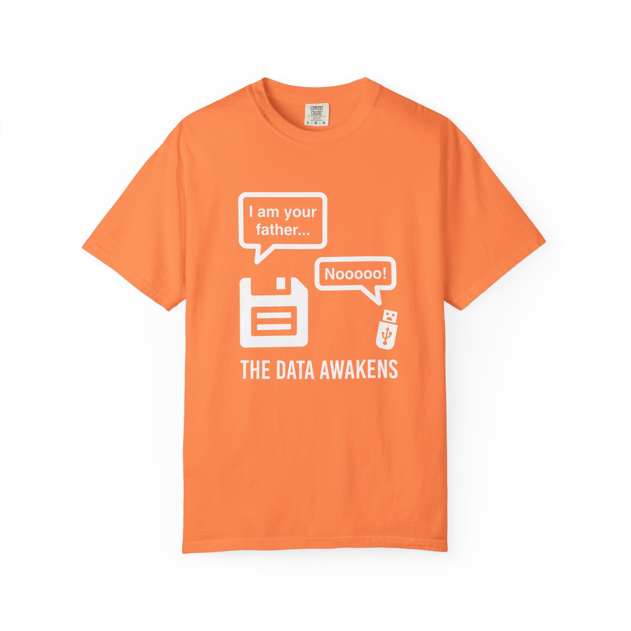 The Data Awakens T-shirt in Melon, front view