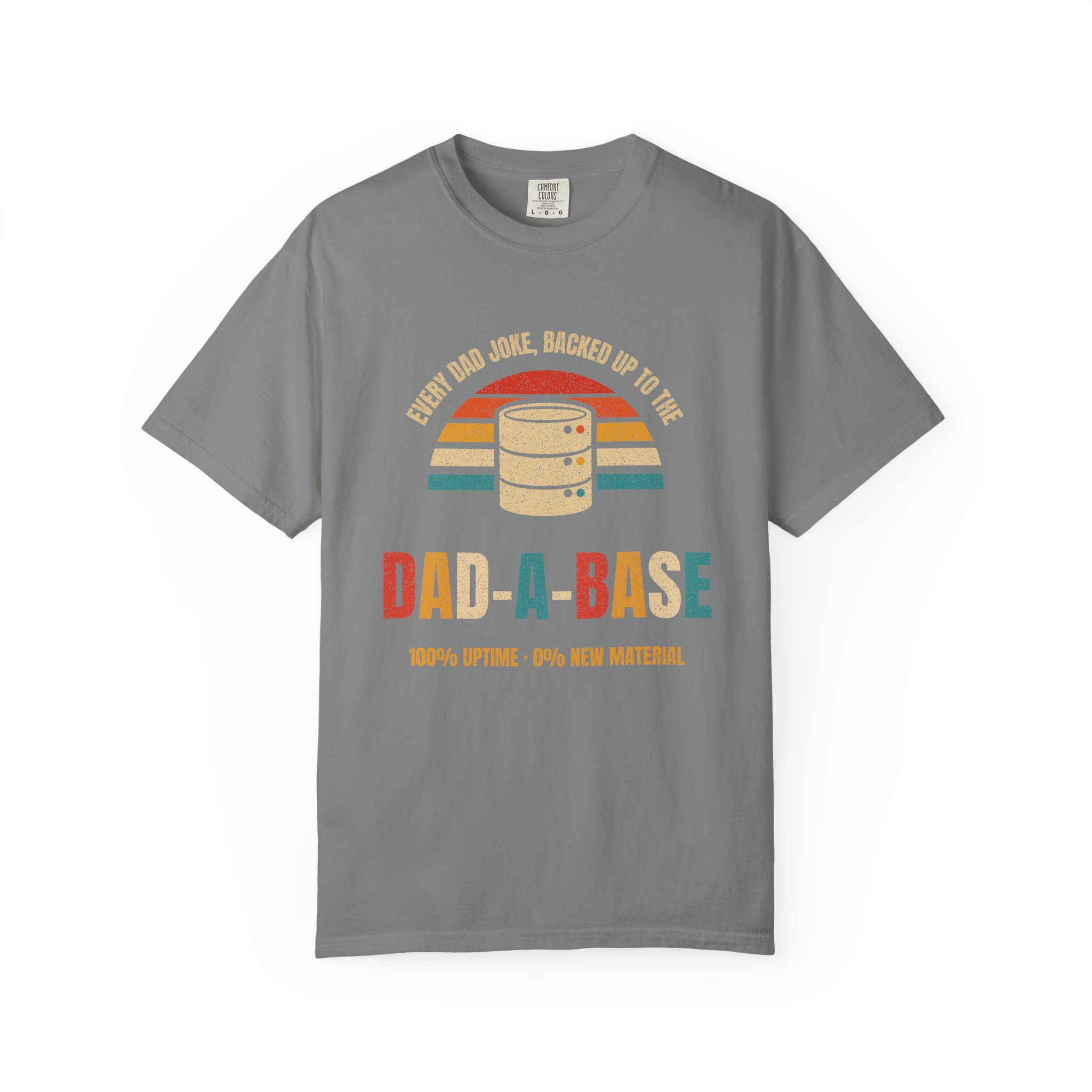 Dad-a-Base T-shirt in Grey, front view