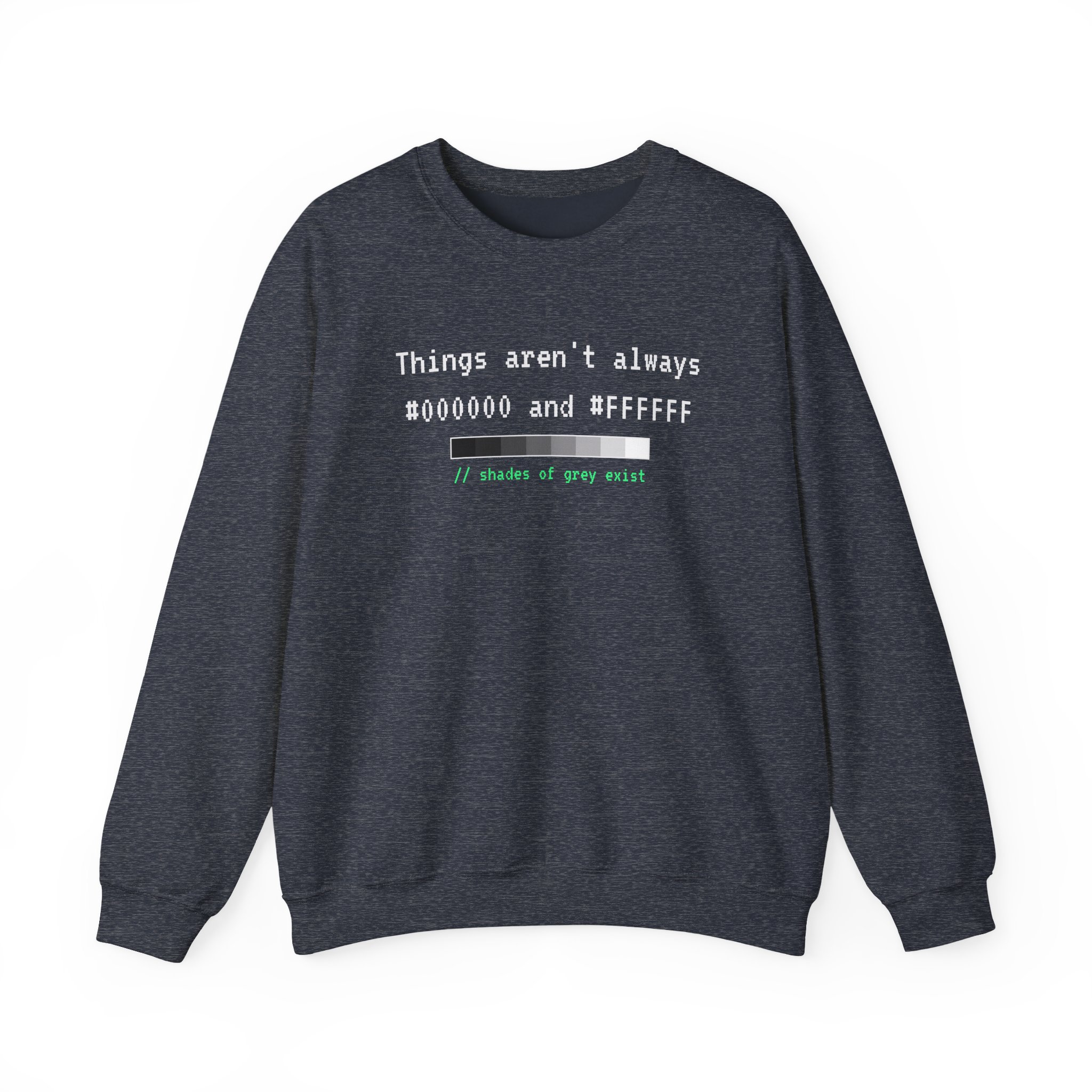 Shades of Grey Exist crewneck sweatshirt in Heather Sport Dark Navy, front view