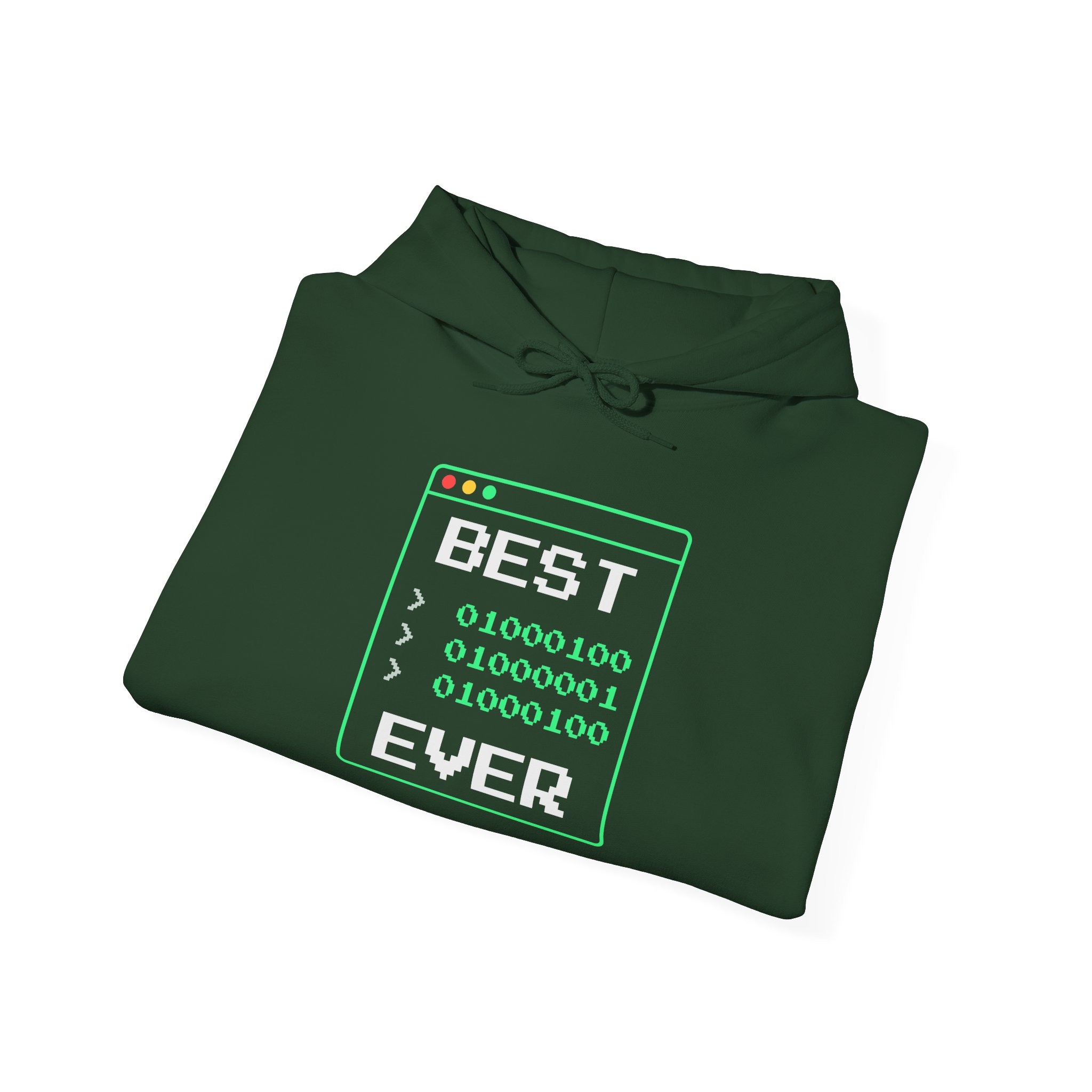 Best Dad Ever hoodie in Forest Green, folded
