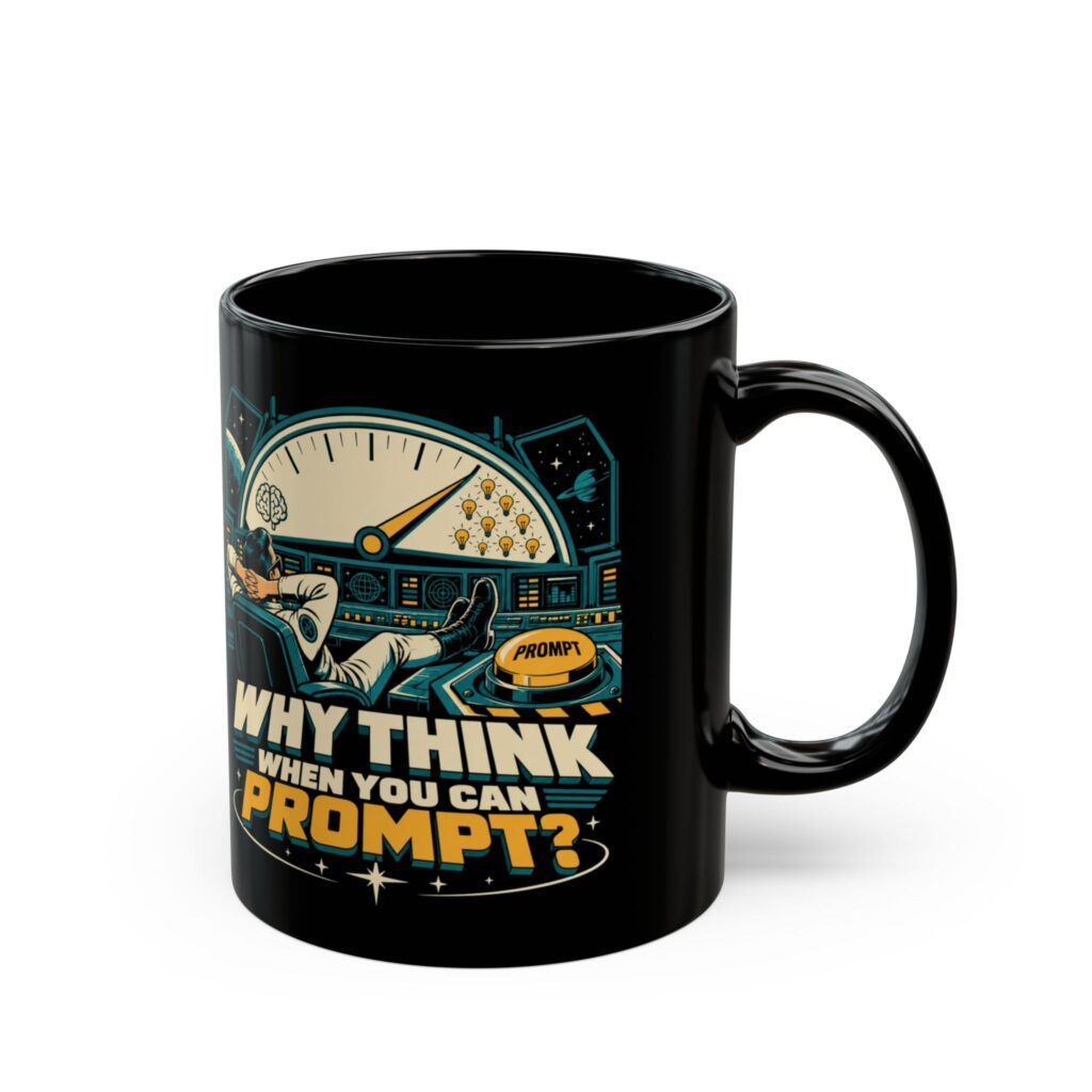 Prompt Mission Control black mug, 11 oz, right side