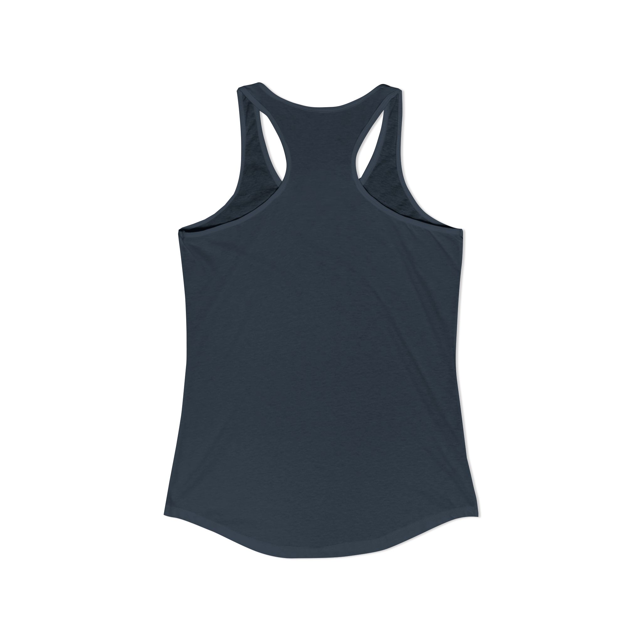 AI Magic Chip women's racerback tank in Solid Indigo, back view